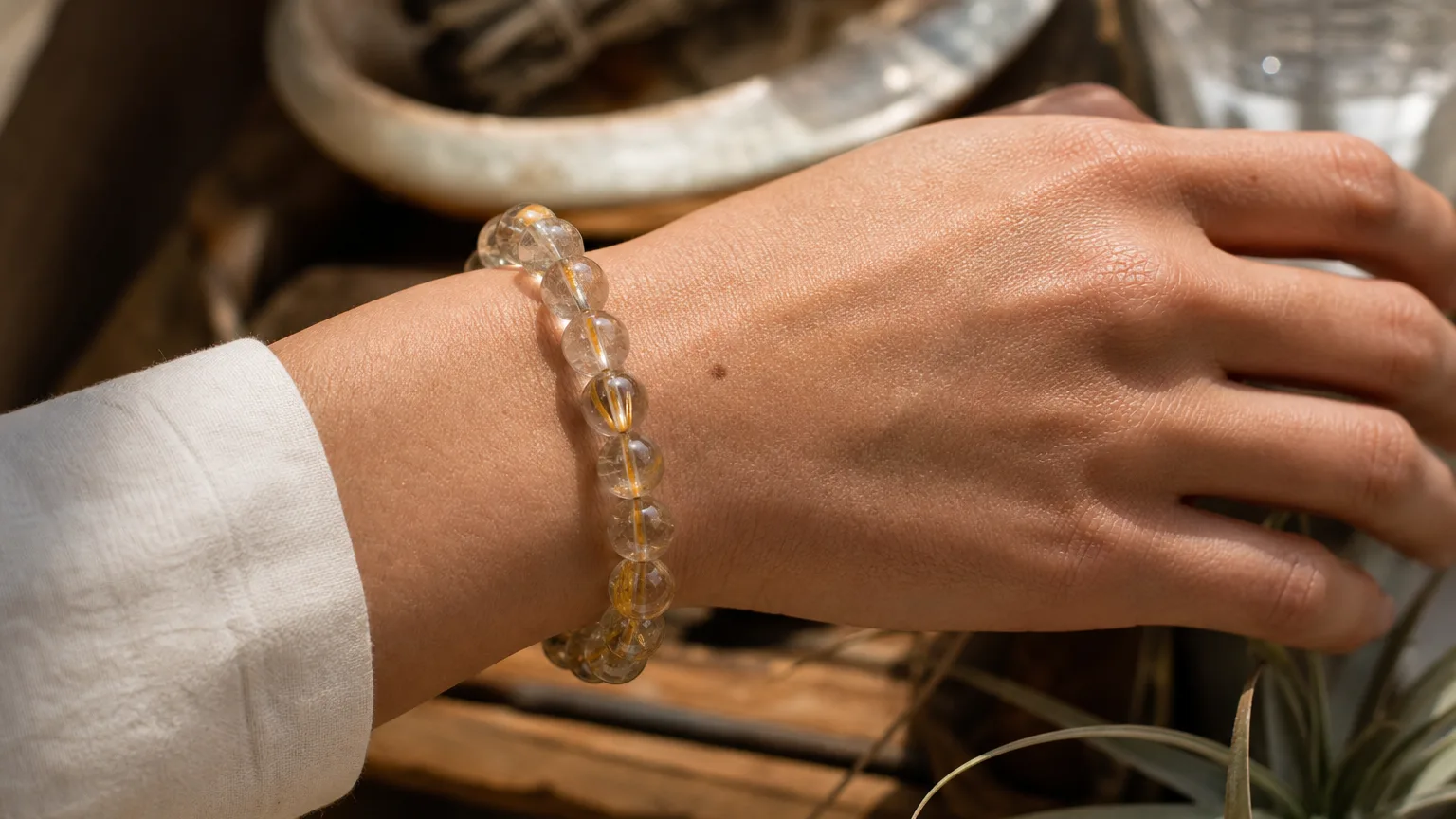 Rutilated quartz used for intention setting and focus