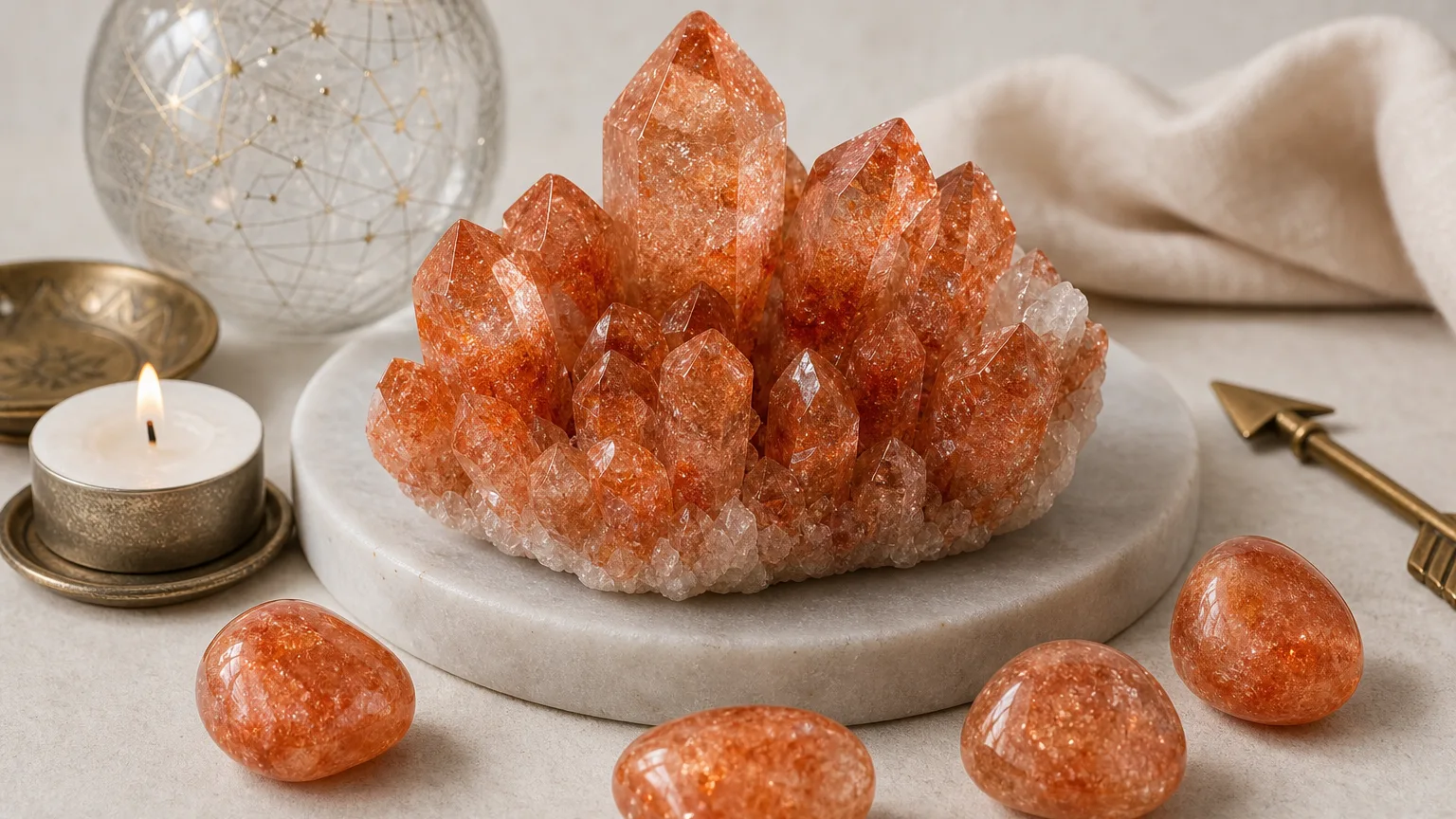 Monthly crystal ritual for Sagittarius August 2026 using Sunstone