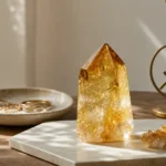 Sagittarius May 2026 monthly horoscope with Citrine as crystal of the month, zodiac symbol ♐