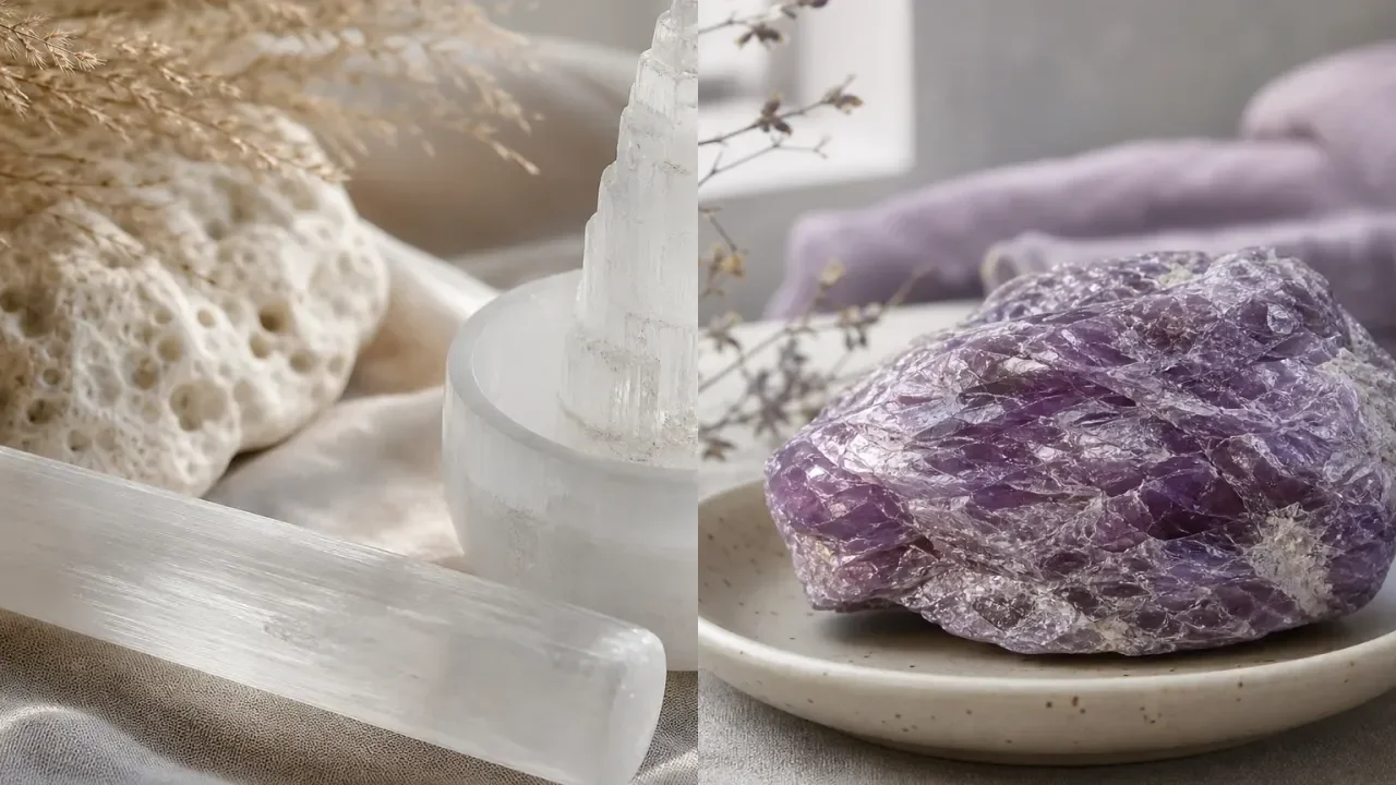 Selenite and Lepidolite combination for crystal pairing