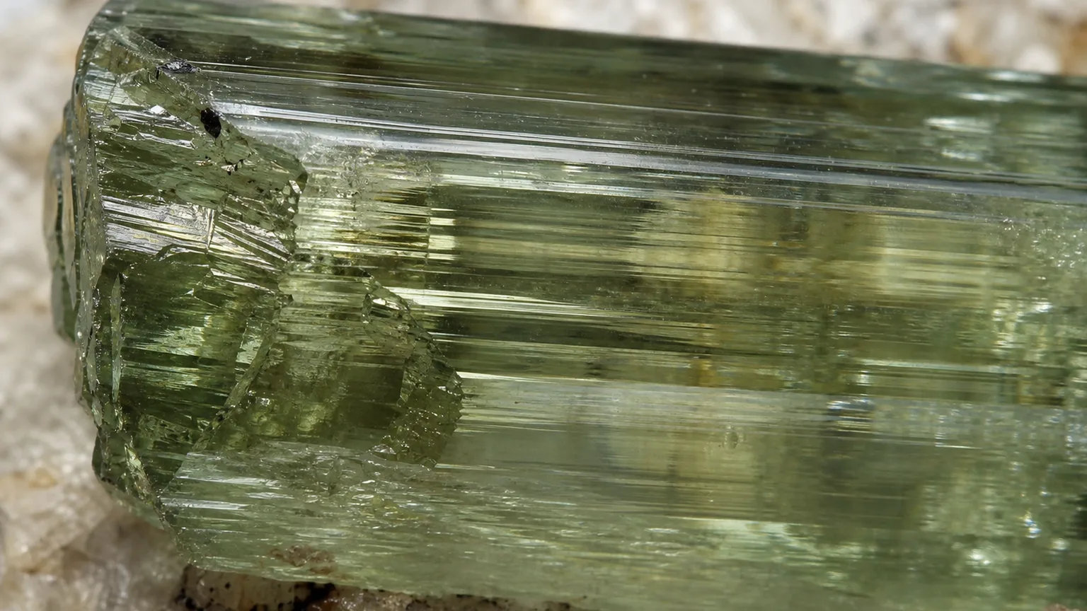 Spodumene pyroxene crystal close-up
