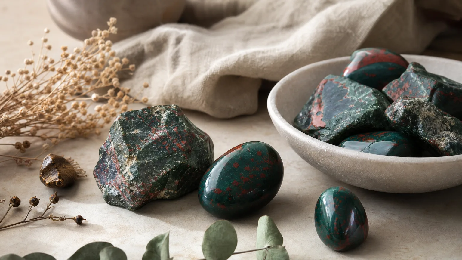 bloodstone crystal for strength and toughness