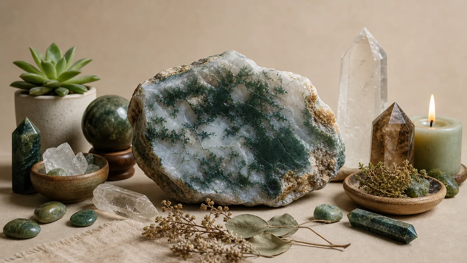 Taurus 2026 Yearly Horoscope: Love, Career, Money, Key Dates & Crystal 2 Year-long crystal ritual for Taurus 2026 using Moss Agate