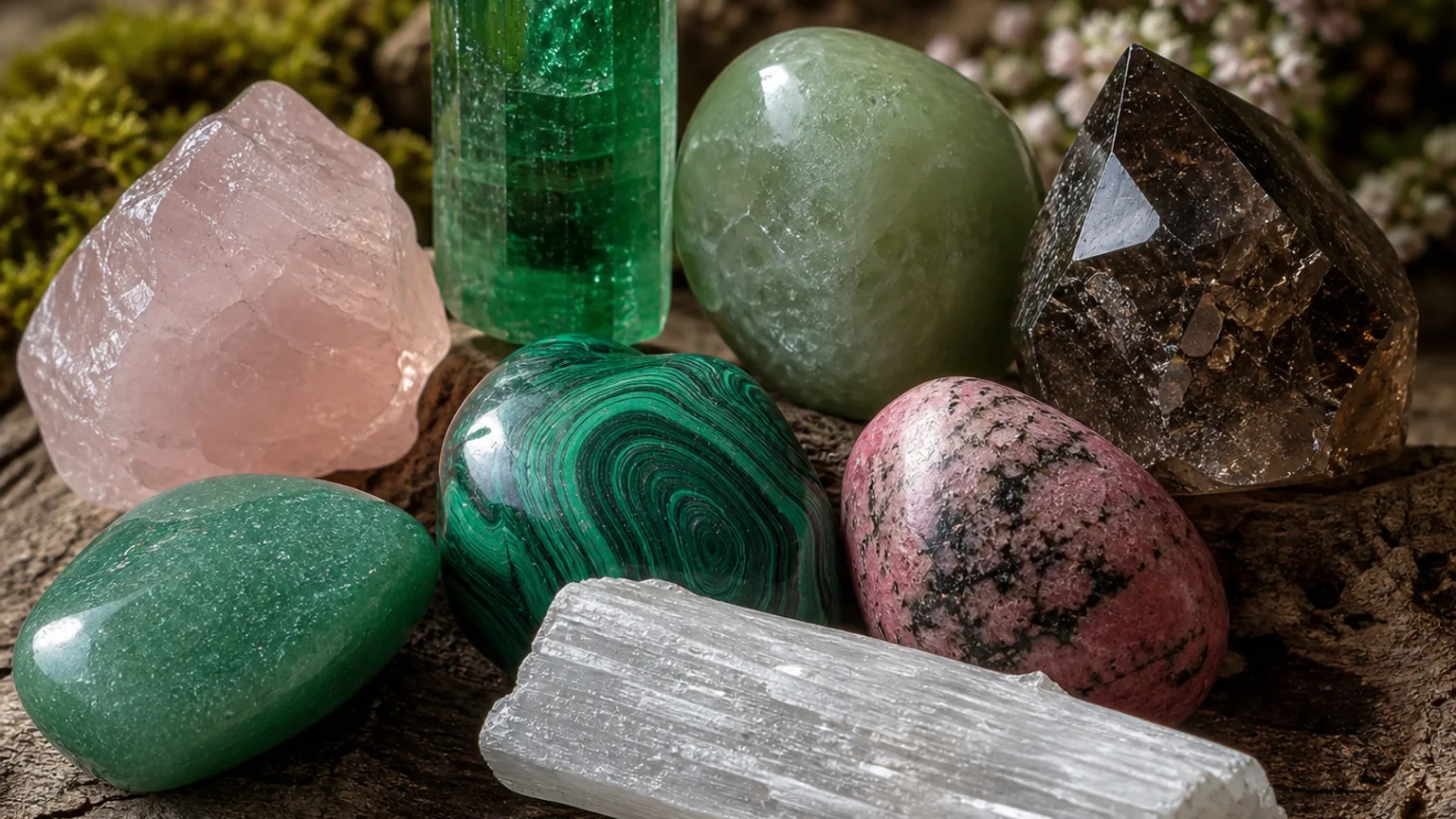 The 8 best crystals for Taurus shown together