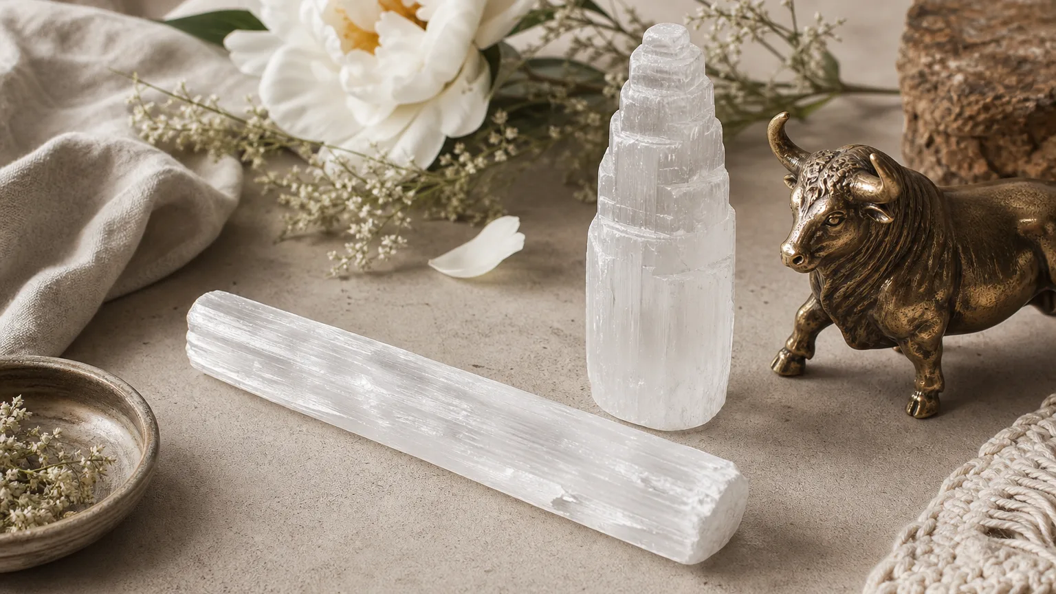 Monthly crystal ritual for Taurus July 2026 using Selenite