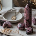 Taurus October 2026 monthly horoscope with Rhodonite as crystal of the month, zodiac symbol ♉