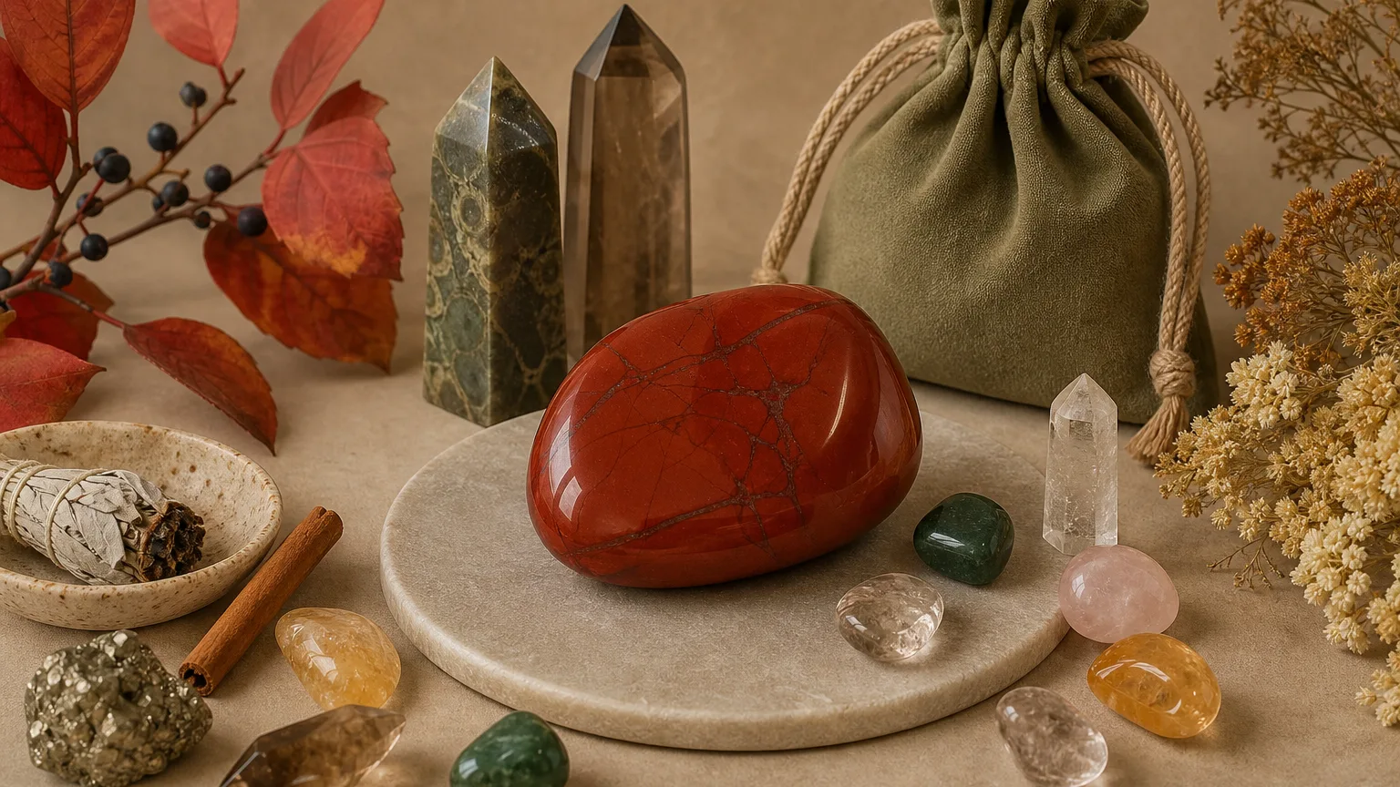 Monthly crystal ritual for Taurus September 2026 using Red Jasper