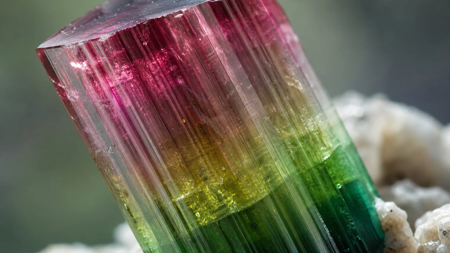 Tourmaline Meaning: Healing Properties & Uses 2 Tourmaline multi-color columnar striated crystal close-up