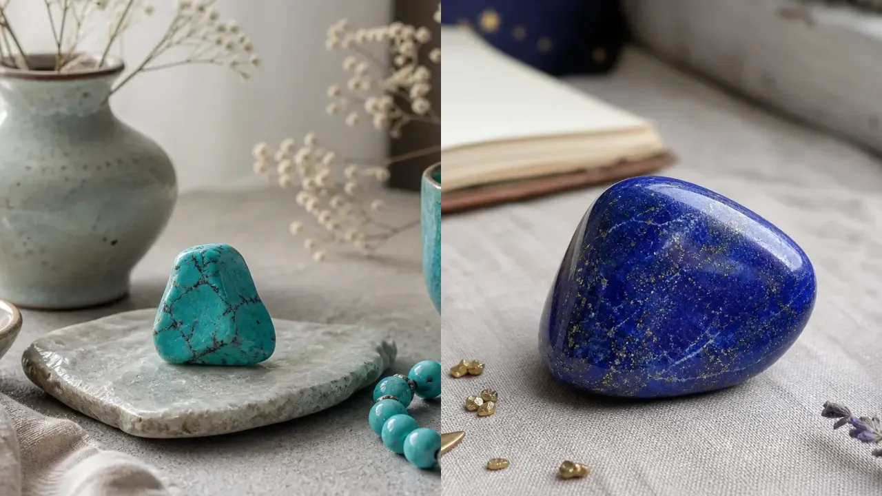 Turquoise and Lapis Lazuli combination for crystal pairing
