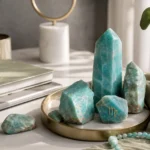 Virgo 2026 yearly horoscope with Amazonite as crystal of the year, zodiac symbol ♍, representing work transformation and deep partnership