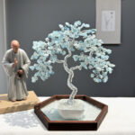 Aquamarine Crystal wire tree of Life.