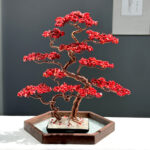 Large Red Coral Crystal Bonsai tree