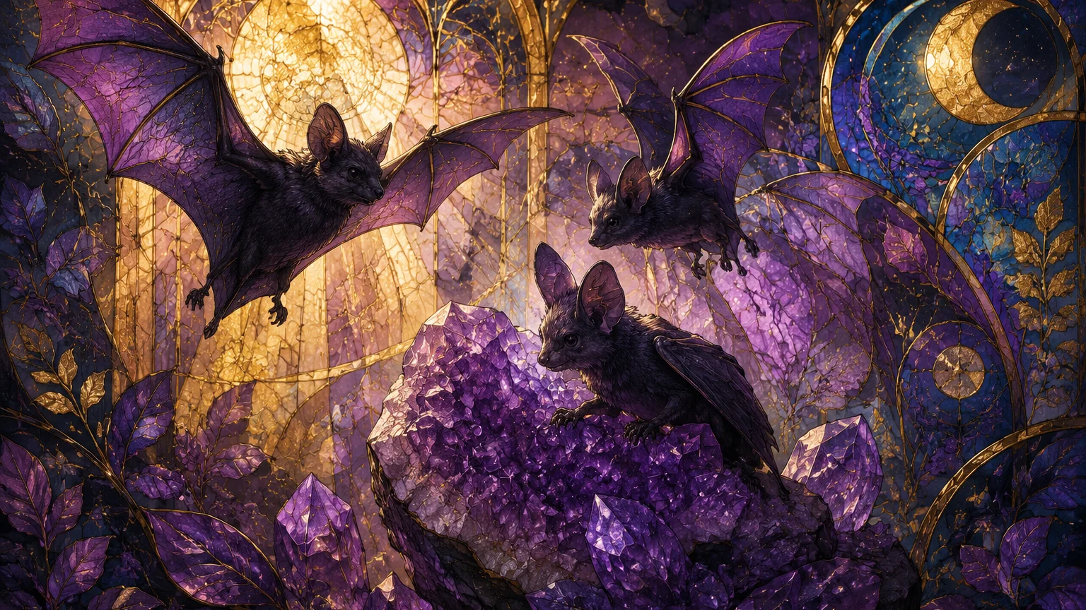 Dream journal scene for biblical meaning of bats in dreams with calming crystals
