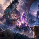 Dream journal scene for spiritual meaning of dog bite in dream hindu with calming crystals
